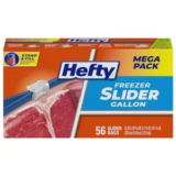 56-Ct Hefty Slider Gallon Freezer Storage Bags $6.08 at Amazon