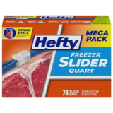 Hefty Slider Quart Freezer Bags – 74 Count for $5.77