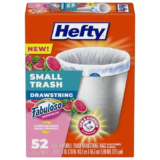 Hefty 52-Count Small Trash Bags – 4-Gallon Fabuloso Watermelon Scent for $5.84