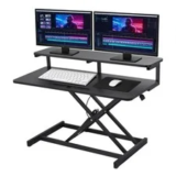 Black Height Adjustable 37″ Standing Desk Monitor Riser for $88.02