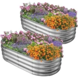 2-Pack HGD Oval Galvanized Metal Raised Garden Bed Kit for $38.99