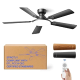 Homelist 52″ Flush Mount Ceiling Fan with LED for $77.99