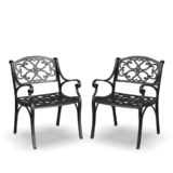 Homestyles Sanibel Black Outdoor Dining Chair Set of 2 for $38.99