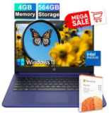 HP 14″ Laptop with Intel Processor, 4GB RAM, 564GB Storage & Free Office 365 – Just $199.00 (50% Off)