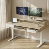 Huanuo 55″ x 26″ Dual Drawer Electric Standing Desk for $110.49