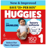 Huggies Little Snugglers Size 1 Diapers, 160 Count for $22.49