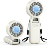 Husdensky 5-Speed Foldable Rechargeable Handheld Fan with Ice Cooling for $8.98