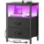 Huugar 2-Drawer Night Stand with Charger Station and LED Lights for $35.99
