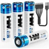 HW Rechargeable AA Lithium Batteries (4-Pack) for $10.82
