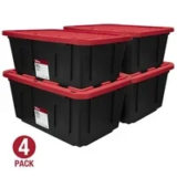 4pk Hyper Tough 27 Gallon Plastic Storage Container w/Snap-On Lid – $32.00