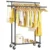 Hyseyy Single Rod Metal Rolling Clothes Rack for $21