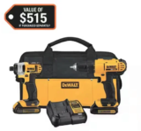 DeWALT 20V MAX Cordless Drill/Impact 2-Tool Combo Kit w/ 2 Batteries – $139 ($239 Value) $139.00