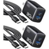 INIU 30W Dual USB-C PD Charger with 2x 5′ USB-C Cables – $8.40 ($15.27 Original)