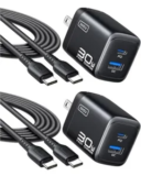 INIU 2-Pack USB C Charger Block with 5′ Cable for $8.39