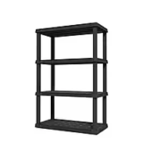 Iris 4-Shelf Plastic Shelving Unit – 55.8″ x 35.9″ x 17.9″ for $49.99