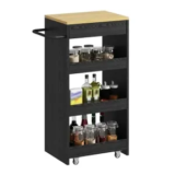 IRONCK Rolling Wood Storage Kitchen Cart for $45