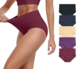 5-Pack IWOLLENCE Women’s High-Waisted Postpartum Underwear for $8.99