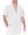 JEKAOYI Guayabera Linen Button Down Short Sleeve Shirt – $9.99