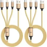 2-Pack Jogrytece 4ft 3-in-1 USB Multi Charging Cables $5.49