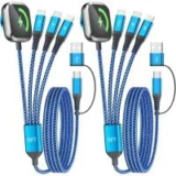 Jogrytece 4-in-2 5′ Multi Charging Cable (2-Pack) with Dual Type-C Ports for $10.67