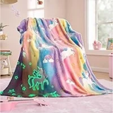 Joiedomi Glow in The Dark Unicorn Flannel Blanket (50″x60″) – $8.49 ($19.99 Original)