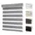 Joydeco No Drill Zebra Blinds Cordless Day & Night Roller Shades Grey 35×75 – $43.50