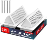 2-Pack Jslin 4″ x 10″ Floor Vent Covers with Deflector for $13