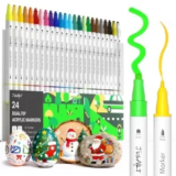 JusArt 24-Color Dual Tip Acrylic Paint Markers Set $6.99