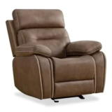 KISLOT Faux Leather Recliner & Glider Rocker with Overstuffed Arms (Saddle Brown) – $252