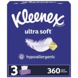 Kleenex Ultra Soft 3-Ply Facial Tissues, 360 Count (3 Boxes) for $4.88