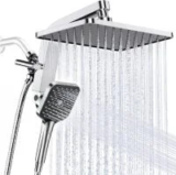 Kosnew 12″ Chrome Rainfall Shower Head with Magnetic Handheld Spray for $39.99