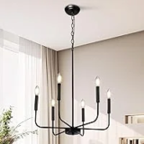 KSANA Modern Farmhouse 6-Light Black Chandelier – $28.13 (was $51.63)
