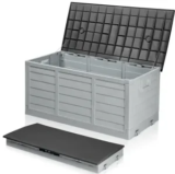 Ktaxon 75-Gallon Outdoor Garden Storage Deck Box with Wheels for $40