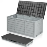 Ktaxon 75-Gallon Outdoor Garden Storage Deck Box with Wheels for $40