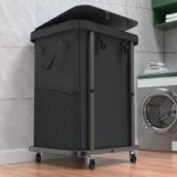 Kunlabori 40-Gallon Rolling Laundry Basket Hamper for $26.94