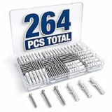 Kviceo Heavy Duty Drywall Anchor & Screw Kit – 264 Pieces for $4.99