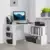 L-Shaped 360° Rotating Home Office Corner Desk with Storage Shelf for $127.29
