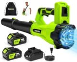 Laapee 650CFM Cordless Electric Leaf Blower with 2x 4.0Ah Batteries for $38