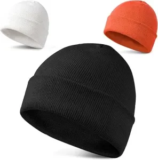 3-Pack LAKIBOLE Beanie Hats (Red, Black, White) – $4.24