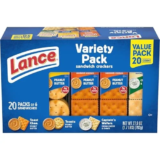 Lance Sandwich Crackers Variety Pack – 4 Packs of 20 Count for $7.64