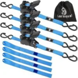 Larnoxal 1in x 10ft Retractable Ratchet Straps (4-Pack) for $29.99