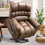 Latitude Run 42″ Wide Extra Large Heated Microfiber Power Reclining Massage Chair for $375