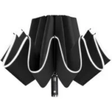 Lejorain 46″ Reflective Rim Folding Reverse Rain Umbrella with LED Light for $12.99