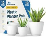 Lifemaster Eco-Friendly White Assorted Plant Pot Set (10-Pack) for $15.06