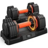 LifeOG 4-25lb Adjustable Dumbbell Set (2-Pack) – $83.99