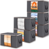 Lifewit 6 Pack Clothes Storage Bins with Lids for $7.99