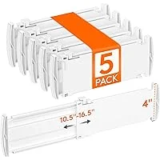 Lifewit 4-Inch Tall Drawer Dividers – 5 Pack for $7.99
