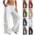 Linen Drawstring Elastic Waist Baggy Wide Leg Pants for $12.99