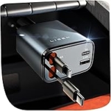Lisen 4-in-1 Retractable Car Charger for Apple Lightning & USB-C – $11.99