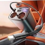 Lisen 5-in-1 Retractable Car Charger with PD30W Type-C Cable for $9.85